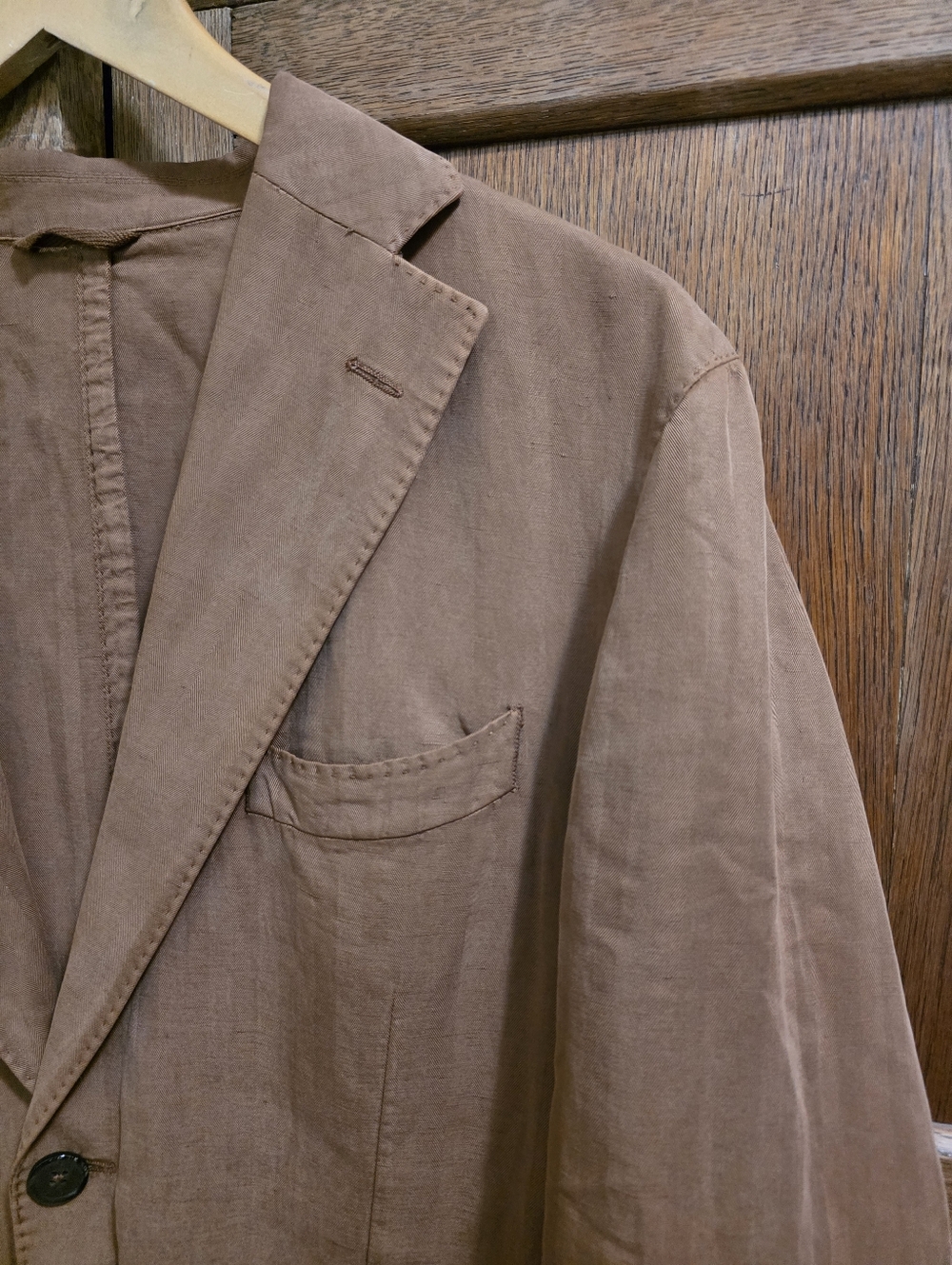 L.B.M. 1911 | Brown Linen Cotton Blazer Made in Italy – Men’s 50R - Picture 6 of 13